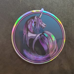 dark unicorn holographic sticker