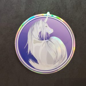Silver Unicorn Holographic Sticker