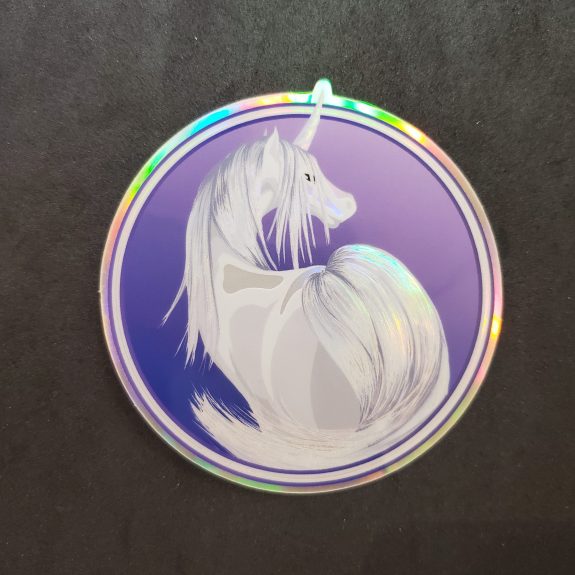 Silver Unicorn Holographic Sticker