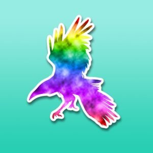 rainbow raven sticker